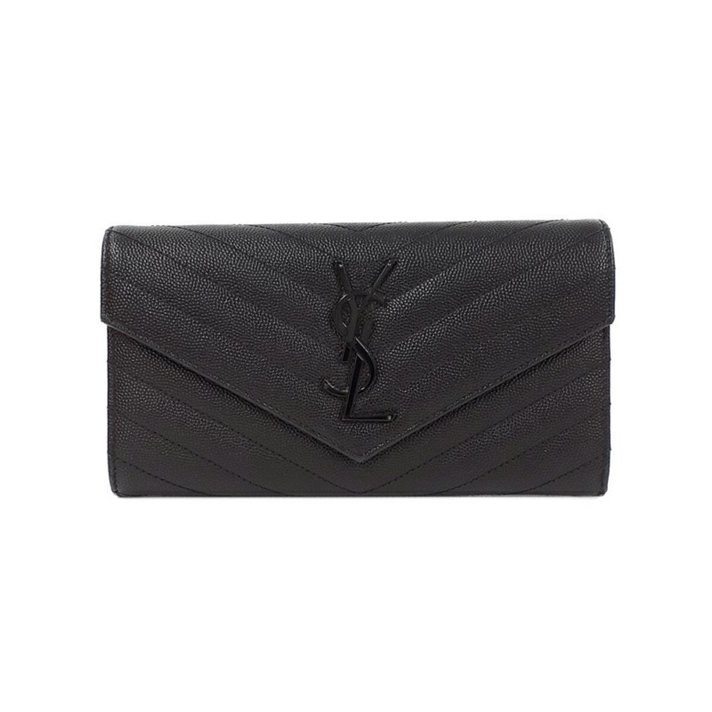 SAINT LAURENT Paris Monogram Flap Wallet Bi fold Long